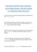 Club Pilates Written Exam Questions  and verified Answers &vert;Already Graded  A&plus;&vert; 2026 Brand New Version&excl;&excl;&excl;