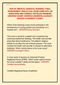 NUR 201 MEDICAL-SURGICAL NURSING I FINAL  EXAM NEWEST 2026 ACTUAL EXAM COMPLETE 100  QUESTIONS AND CORRECT DETAILED ANSWERS  &vert;&vert;VERIFIED EXAM&excl;&excl; &lpar;VERIFIED ANSWERS&rpar; &vert;ALREADY  GRADED A&plus;&vert;&vert;NEWEST EXAM&excl;&excl;&excl; 