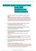 NUR2092 Health Assessment Final  Exam 2026 Questions with  Verified Answers