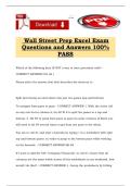 Wall Street Prep Excel Exam Questions and Answers 100&percnt; PASS