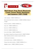 Wall Street Prep Excel Shortcuts Crash Course Exam Questions and Answers 100&percnt; PASS