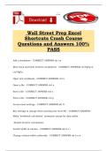 Wall Street Prep Excel Shortcuts Crash Course Questions and Answers 100&percnt; PASS