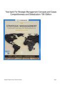 Test bank For Strategic Management Concepts and Cases Competitiveness and Globalization 13th Edition &lpar;Complete with rationales&rpar; &lpar;All Chapters Covered&rpar; &lpar;Graded A&plus;&rpar;