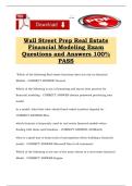 Wall Street Prep Real Estate Financial Modeling Exam Questions and Answers 100&percnt; PASS