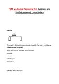 FCTC Mechanical Reasoning Test Questions and Verified Answers&vert; Latest Update
