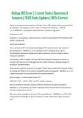 Biology 189 Exam 2 &vert; Latest Study &vert; Questions & Answers &vert; 2026 Study Updates &vert; 100&percnt; Correct