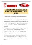 Texas Health insurance exam Questions and Answers 100&percnt; PASS