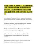 BATES GUIDE TO PHYSICAL EXAMINATION AND HISTORY TAKING 13TH EDITION BY BICKLEY ACTUAL EXAMINATION PAPER 2026 QUESTIONS WITH ANSWERS GRADED A&plus;