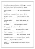 Grade II water operator Questions With Complete Solutions