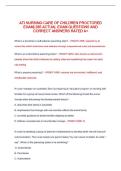 ATI NURSING CARE OF CHILDREN PROCTORED EXAM&vert; 285 ACTUAL EXAM QUESTIONS AND CORRECT ANSWERS RATED A&plus; 