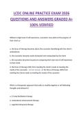 LCDC ONLINE PRACTICE EXAM 2026  QUESTIONS AND ANSWERS GRADED A&plus;  100&percnt; VERIFIED