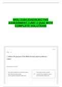 WGU D184 &vert;OA&vert;OBJECTIVE ASSESSMENT &vert; UNIT 2 QUIZ WITH COMPLETE SOLUTIONS &vert; 2026