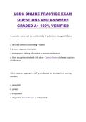 LCDC ONLINE PRACTICE EXAM  QUESTIONS AND ANSWERS  GRADED A&plus; 100&percnt; VERIFIED