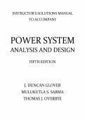 Power System Analysis and Design &ndash; J&period; Duncan Glover & Mulukutla Sarma &vert; 5th Edition Instructor&rsquo;s Solutions Manual &lpar;Chapters 1&ndash;14&rpar;