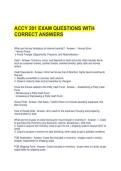 ACCY 201 EXAM QUESTIONS WITH CORRECT ANSWERS 