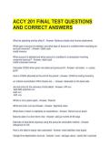 ACCY 201 FINAL TEST QUESTIONS AND CORRECT ANSWERS 