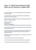 Class "C" Water Exam Questions With 100&percnt; Correct Solutions &vert; Update 2026