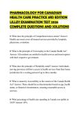 PHARMACOLOGY FOR CANADIAN HEALTH CARE PRACTICE 3RD EDITION LILLEY EXAMINATION TEST 2026 COMPLETE QUESTIONS AND SOLUTIONS