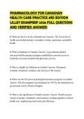 PHARMACOLOGY FOR CANADIAN HEALTH CARE PRACTICE 3RD EDITION LILLEY EXAMPREP 2026 FULL QUESTIONS AND VERIFIED ANSWERS