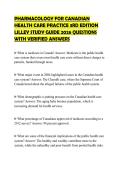 PHARMACOLOGY FOR CANADIAN HEALTH CARE PRACTICE 3RD EDITION LILLEY STUDY GUIDE 2026 QUESTIONS WITH VERIFIED ANSWERS