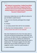 MFT National Licensing Exam&comma; Verified Exam&vert;&vert; Most  Recent Exam 2026 Actual Complete Real Exam  Questions And Correct Answers &lpar;Verified Answers&rpar;  Already Graded A&plus;&vert; Accurate Answers &vert;&vert; Guaranteed  Success&excl;&excl; &vert; Newest Exam&excl;&excl;&excl;