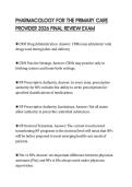 PHARMACOLOGY FOR THE PRIMARY CARE PROVIDER 2026 FINAL REVIEW EXAM