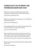 PHARMACOLOGY FOR THE PRIMARY CARE PROVIDER 2026 MASTER STUDY EXAM