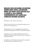 BIOLOGY HOW LIFE WORKS 4TH EDITION MORRIS HARTL KNOLL LUE MICHAEL BERRY TEST BANK LATEST EDITION 2023- 24 GRADE A&plus; 100&percnt; VERIFIED COMPREHENSIVE TEST PAPER 2026 COMPLETE ANSWERS ACCURATE
