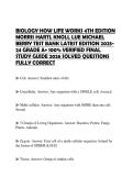BIOLOGY HOW LIFE WORKS 4TH EDITION MORRIS HARTL KNOLL LUE MICHAEL BERRY TEST BANK LATEST EDITION 2023- 24 GRADE A&plus; 100&percnt; VERIFIED FINAL STUDY GUIDE 2026 SOLVED QUESTIONS FULLY CORRECT