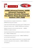 IAHSS Advanced Pretest&comma; IAHSS Advanced Training for Healthcare Security Personnel 4th Edition Exam Questions and Answers 100&percnt; PASS