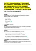WGU D514 NURSING LEADERSHIP & MANAGEMENT 2026 &vert; COMPLETE OA REVIEW WITH NCLEX-STYLE QUESTIONS & VERIFIED ANSWERS