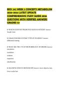BIOS 242 WEEK 3 CONCEPTS METABOLISM 2023-2024 LATEST UPDATE COMPREHENSIVE STUDY GUIDE 2026 QUESTIONS WITH VERIFIED ANSWERS GRADED A&plus;