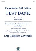 Complete Test Bank - Compensation&comma; 14th Edition &ndash; Barry Gerhart&comma; Jerry Newman &ndash; ISBN 9781264080908 &lpar;All Chapters Covered 1&ndash;18&rpar;