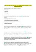 NURS 155 FINAL EXAM QUESTIONS WITH CORRECT ANSWERS