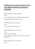 PHARMACOLOGY NURS 251 MODULE 8 EXAM 2026 VERIFIED QUESTIONS AND DETAILED SOLUTIONS