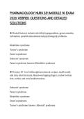 PHARMACOLOGY NURS 251 MODULE 10 EXAM 2026 VERIFIED QUESTIONS AND DETAILED SOLUTIONS