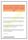 ESSENTIALS OF PSYCHIATRIC MENTAL HEALTH NURSING CHAPTER 15 EXAM QUESTIONS AND ANSWERS&period; VERIFIED 2026&period;