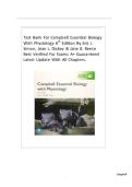 Test Bank For Campbell Essential Biology With Physiology 6th Edition By Eric J&period; Simon&comma; Jean L&period; Dickey & Jane B&period; Reece Best Verified For Exams A&plus; Guaranteed Latest Update With All Chapters&period;