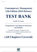 Complete Test Bank - Contemporary Management&comma; 12th Edition &lpar;2024 Release&rpar; &ndash; Jennifer M&period; George &ndash; ISBN 9781264948390 &lpar;All Chapters Covered 1&ndash;19&rpar;