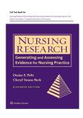 Full Test Bank For  Nursing Research Generating And Assessing Evidence For Nursing Practice 11th Edition Polit Beck I Complete Questions And Answers