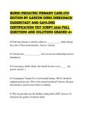 BURNS PEDIATRIC PRIMARY CARE 8TH EDITION BY GARZON DIRKS DRIESSNACK DUDERSTADT AND GAYLORD CERTIFICATION TEST SCRIPT 2026 FULL QUESTIONS AND SOLUTIONS GRADED A&plus;