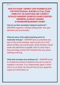 NUR 2474 EXAM 1 NEWEST 2026 PHARMACOLOGY  FOR PROFFESIONAL NURSING ACTUAL EXAM  COMPLETE 100 QUESTIONS AND CORRECT  DETAILED ANSWERS &vert;&vert;VERIFIED EXAM&excl;&excl;&excl;&lpar;VERIFIED  ANSWERS&rpar; &vert;ALREADY GRADED  A&plus;&lpar;RASMUSSEN&rpar;&vert;&vert;NEWEST EXAM&excl;&excl;&excl;