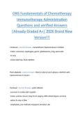 ONS Fundamentals of Chemotherapy  Immunotherapy Administration  Questions and verified Answers  &vert;Already Graded A&plus;&vert; 2026 Brand New  Version&excl;&excl;&excl;