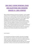 ONS ONCC CHEMO RENEWAL EXAM  2026 QUESTIONS AND ANSWERS  GRADED A&plus; 100&percnt; VERIFIED 