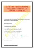 STATE FARM FIRE INDEPENDENT POLICY EXAM QUESTIONS AND ANSWERS&period; VERIFIED 2026&period;