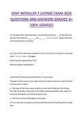 OSSF INSTALLER 2 LICENSE EXAM 2026  QUESTIONS AND ANSWERS GRADED A&plus;  100&percnt; VERIFIED