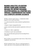 BUSINESS ANALYTICS 4TH EDITION JEFFREY CAMM JAMES COCHRAN MICHAEL FRY JEFFREY OHLMANN SOLUTION MANUAL ALL CHAPTERS 100&percnt; ORIGINAL COMPREHENSIVE TEST PAPER 2026 COMPLETE ANSWERS ACCURATE