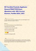 NV Certified Pesticide Applicator General PRACTICE Exam &vert;Questions with 100&percnt; Correct Answers&comma; Verified 2026 &vert; 2027&period;      