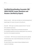 Certified Breastfeeding Counselor CBC  &lpar;GOLD RATED &rpar;Latest Questions and  Answers &lpar;Verified by Expert