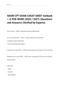 NASM CPT EXAM CHEAT SHEET testbank  &plus; A FEW MORE &lpar;2026 &sol; 2027&rpar; &lbrace;Questions  and Answers&rcub; &lpar;Verified by Experts&rpar;